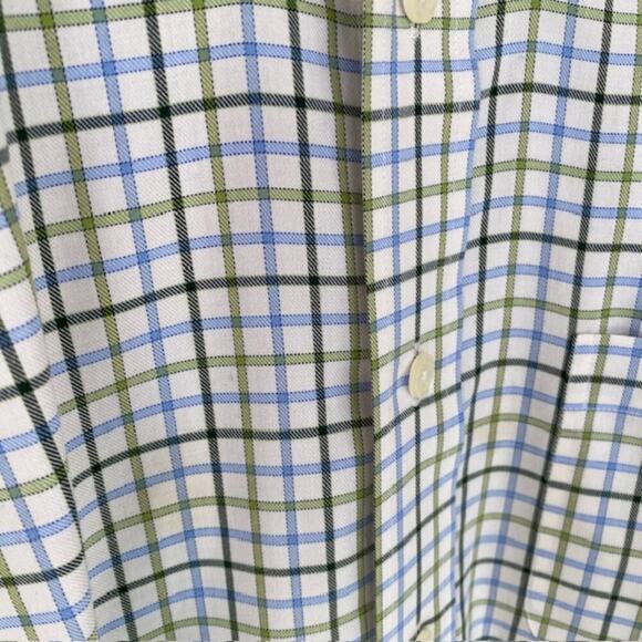 Brooks Brothers 346 White, Blue and Green Check Button Down Shirt - XL - Picture 5 of 5